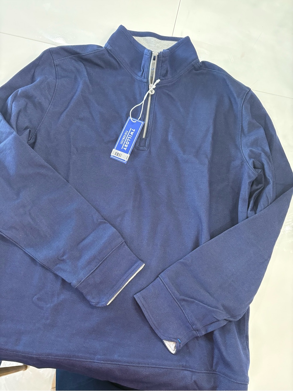 Men's Navy Half-Zip Sweater Pullover